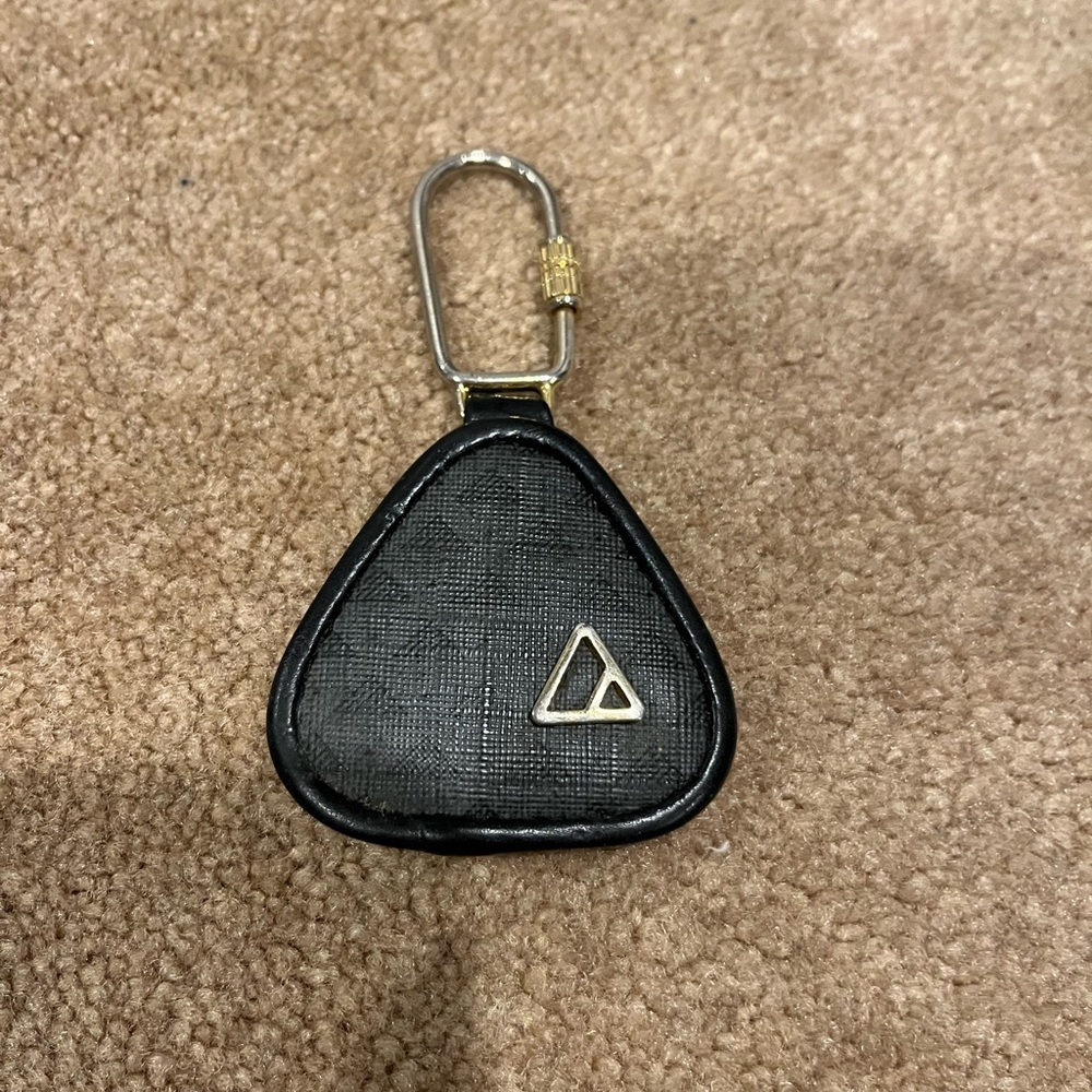 Black Triangle Keychain with Gold Accent